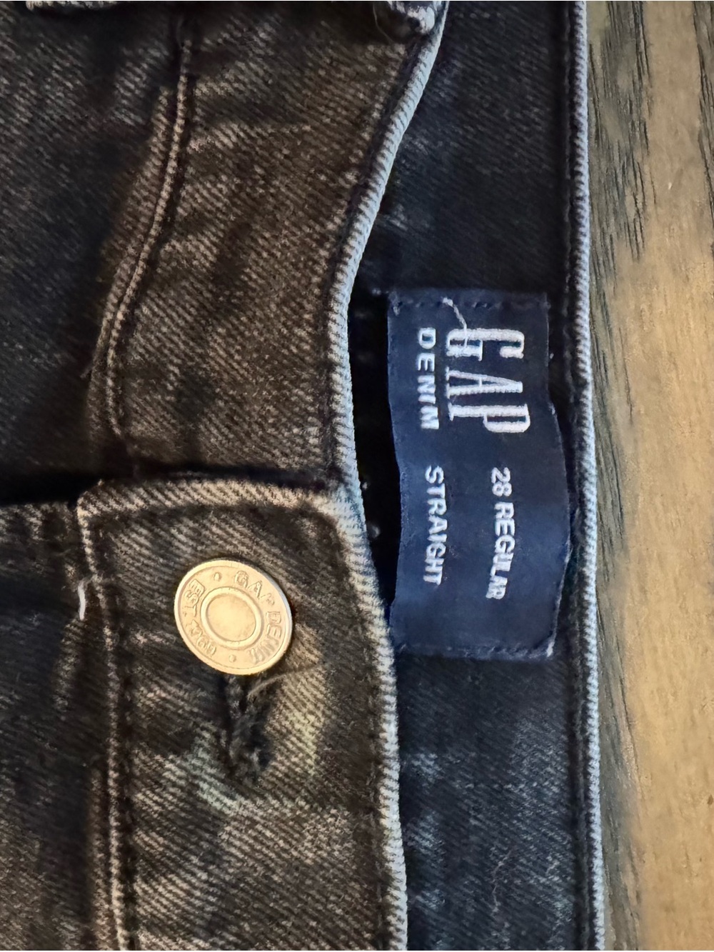GAP Washed Black Straight Jeans